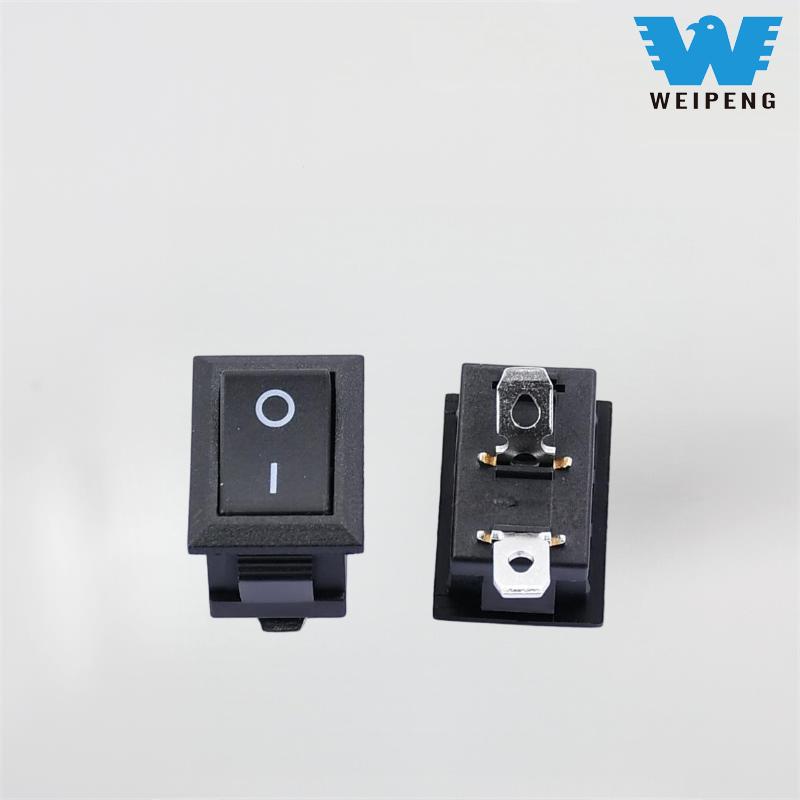 Kcd115*21mm 구부러진 다리가 있는 경사진 2위치 로커 스위치