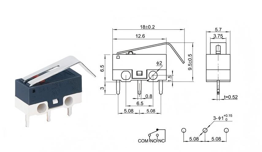 실버 DOT 곡선 핸들 마우스 스위치