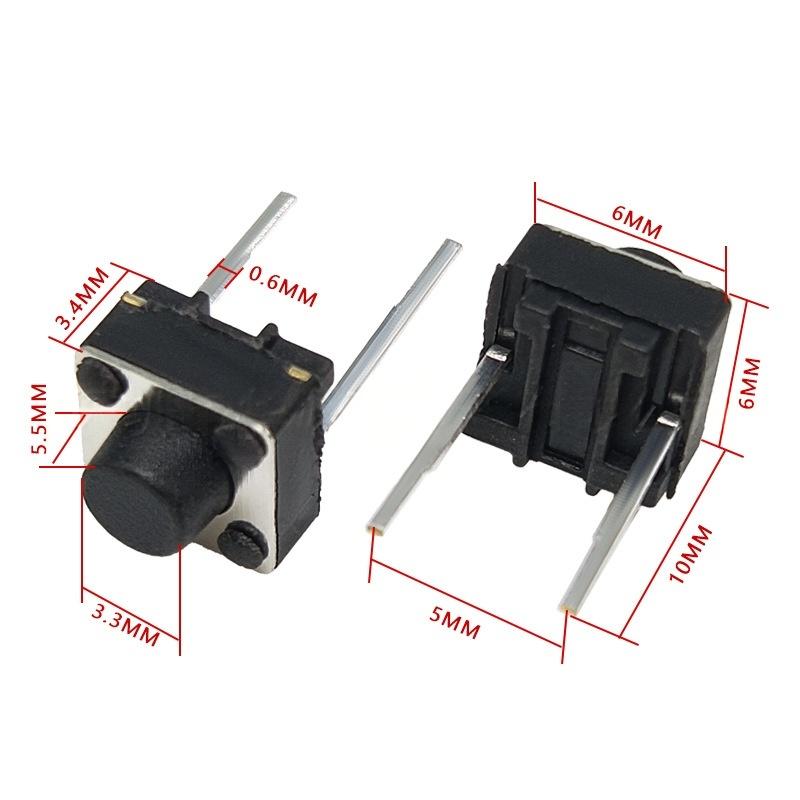 2단자 6*6*5.5 마이크로 모션 수직 촉각 푸시 버튼 스위치